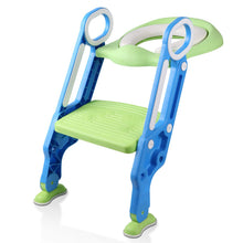 Carica l'immagine nel visualizzatore di Gallery, BAMNY Riduttore WC per Bambini con Scaletta Pieghevole, Kit Toilette Trainer Step Up con Cuscino Tenero Modello Universale (Azzurro)