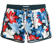 Carica l&#39;immagine nel visualizzatore di Gallery, MaaMgic Uomo Costume da Bagno Nuoto Calzoncini XS, Fiori Bianchi Blu Rossi