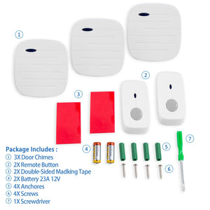 Campanello Senza Fili, Fityou Impermeabile Campanello, 2 Trasmettitore Bianco - Ilgrandebazar