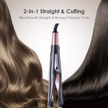 Carica l&#39;immagine nel visualizzatore di Gallery, Piastra Capelli Curl &amp; Straight, 2 in 1 Ferro Arricciacapelli, Tormalina gold - Ilgrandebazar