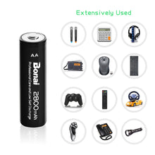 Carica l&#39;immagine nel visualizzatore di Gallery, BONAI Batterie Ricaricabili AA Alta Capacità, 2800mAh Pile Stilo 8AA+C - Ilgrandebazar