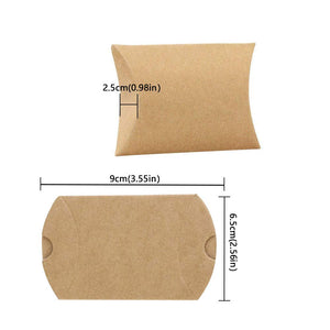Naiocase 100pz. Cuscino di Bomboniere Scatole in Carta Kraft con Marrone - Ilgrandebazar