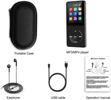 Carica l'immagine nel visualizzatore di Gallery, Wodgreat Lettore MP3 16GB Lettore Musicale Audio Digitale Portatile HiFi Lossless Sound 1,8 Pollici MP3 Running Sport con Radio FM/Altoparlante,Supporto espandibile fino a 128G