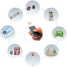 Carica l'immagine nel visualizzatore di Gallery, Cerca Chiavi Key Finder Localizzatore Oggetto portafoglio Locatore Pet animale inseguitore LED Controllo Remoto 1 telecomando trasmettitore e 4 ricevitori