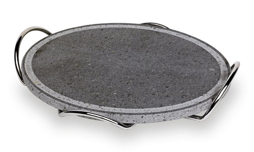 Fuego Style 1 Piastre in Pietra Lavica con Telaio Cromo, Grigio - Ilgrandebazar