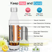 Carica l&#39;immagine nel visualizzatore di Gallery, king do way Portatile Borraccia in Acciaio Inox Termica Bottiglia d&#39;Acqua Sportive 500ml per Mantenere Caldo e Freddo, Borracce Estate per Scuola, Sport, All&#39;aperto, Palestra, Yoga, Viaggio