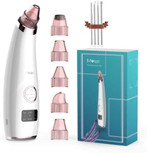 Carica l&#39;immagine nel visualizzatore di Gallery, Mosen Aspiratore Punti Neri Rimozione di Comedone Pulitore dei Pori Professionale Estrattore Vacuum Punti Neri Ricaricabile USB, Display a LED e 5 Testine per Rimozione di Comedoni, Brufoli, Grasso