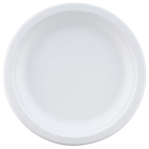 Piatti Monouso in Bagassa - 18 cm - Usa e Getta 17,78 cm, Bianco - Ilgrandebazar