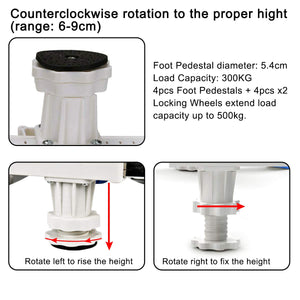 Base lavatrice Dewel, base regolabile 45 cm-69 cm con 4 ruote piroettanti e... - Ilgrandebazar
