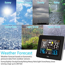 Carica l'immagine nel visualizzatore di Gallery, UFLIZOGH Sveglia meteorologica Digitale con sensore Esterno Interno Wireless Stazioni meteorologiche con monitoraggio dell'umidità della Temperatura Previsioni Meteo per la casa