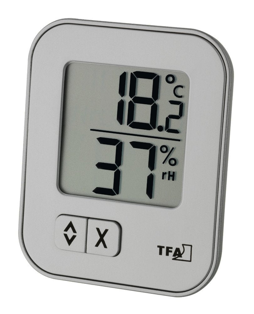 TFA Dostmann Digitales Thermo-Hygrometer Moxx Confezione da 1, Argento - Ilgrandebazar