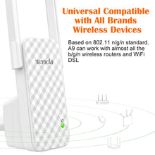 Carica l&#39;immagine nel visualizzatore di Gallery, Tenda A9 Ripetitore WiFi Wireless 300 Mbps, Access Point e Range Bianco - Ilgrandebazar