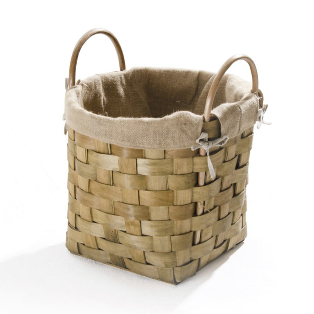 VERDELOOK Cesta portalegna Rotonda Intrecciata in Materiale Naturale Marrone