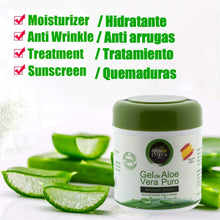 Carica l&#39;immagine nel visualizzatore di Gallery, Gel idratante 100% naturale di Aloe Vera 500 ml per pelli 500ml., verde