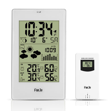FanJu FJ3352 Stazione Meteorologica con Sensore Esterno / Temperatura bianco - Ilgrandebazar