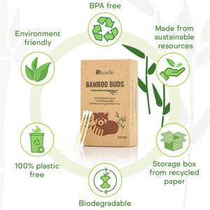BLUZELLE [200 pezzi] Bamboo Buds, tamponi di cotone 100% privi plastica e... - Ilgrandebazar