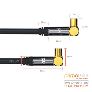 PW - 1,5m 135dB Cavo Antenna cavo per antenna TV / HDTV, nero oro