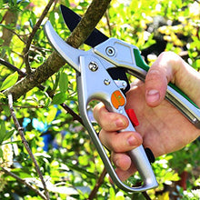 Carica l'immagine nel visualizzatore di Gallery, GRÜNTEK Forbici Cesoie da Potatura a Cricchetto per Giardinaggio Professionale Condor 20 cm