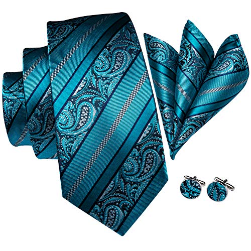 Hi-Tie Cravatta classica da uomo con gemelli e pochette - Ilgrandebazar