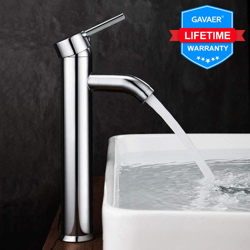 GAVAER Rubinetto Bagno Lavabo, per Miscelatore Lavabo Alto e Grigio Argento