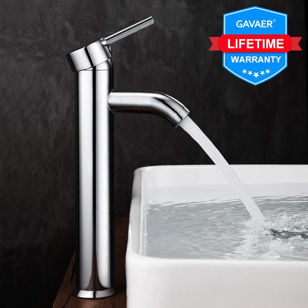 GAVAER Rubinetto Bagno Lavabo, per Miscelatore Lavabo Alto e Grigio Argento