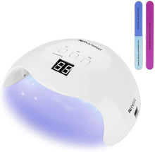 Carica l'immagine nel visualizzatore di Gallery, NAVANINO Lampada UV LED, Può Curare Rapidamente i Raggi UV Gel gel Costruttore/LED 48W Potenza Massima Viene Fornito con 2 Bastone Per Levigatura Timer Preimpostati (30s,60s,99s) (bianca)