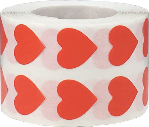 Rosso Cuore Adesivi, 13 mm 1/2 Pollici di Larghezza, 1000 Etichette su - Ilgrandebazar