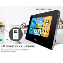 Carica l&#39;immagine nel visualizzatore di Gallery, Konesky Stazione Meteo Wireless, barometro termometro Temperatura Nero - Ilgrandebazar