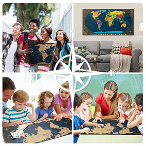 POOTACK Mappa del Mondo, da Grattare 840 * 420mm - Island,... - Ilgrandebazar