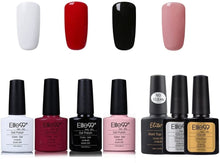 Carica l&#39;immagine nel visualizzatore di Gallery, Elite99 Smalto Semipermente per Unghie in Gel UV LED 7pzs Colori con Base Coat Top Coat Lucido Top Coat Matte Kit per Manicure Smalti Gel per Unghie Soak Off - Set 001
