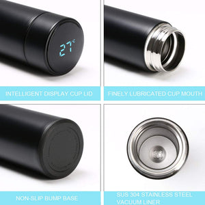 flintronic Bottiglia Acqua, Borraccia Termica 500ML Coppa da Viaggio, #1 Nero - Ilgrandebazar
