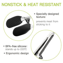 Carica l&#39;immagine nel visualizzatore di Gallery, Zanmini Pinze Cucina, Pinza Set a Padella Antiaderente, Acciaio Inox, Nero - Ilgrandebazar