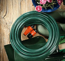 Carica l'immagine nel visualizzatore di Gallery, Cellfast Set di tubi da giardino ECONOMICO, flessibile, 3 strati, treccia incrociata in poliestere, resistente ai raggi UV, 1/2 ", 20 m, 10-100