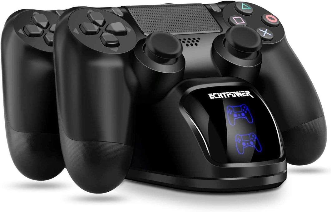 Ricarica Controller PS4,ECHTPower PS4 Docking Station e Indicatore di LED Base di Ricarica Controller Doppia Stazione di Ricarica per Sony Playstation4 Controller Wireless/Slim/Pro