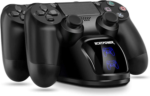 Ricarica Controller PS4,ECHTPower PS4 Docking Station e Indicatore di LED Base di Ricarica Controller Doppia Stazione di Ricarica per Sony Playstation4 Controller Wireless/Slim/Pro