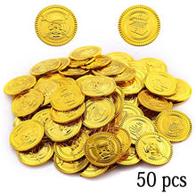 Carica l&#39;immagine nel visualizzatore di Gallery, Pllieay 50 Pezzi Monete di Oro del Pirata Plastica e 50 Gemme Pirati... - Ilgrandebazar