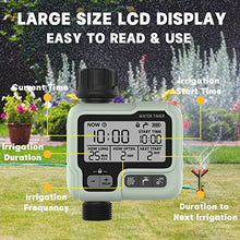 Carica l&#39;immagine nel visualizzatore di Gallery, Kazeila Timer Digitale per Irrigazione, Timer Acqua Giardino Programmabile con Ritardo Pioggia, Modalità di Irrigazione Automatica e Manuale, per Giardino, Prato, Patio, Fattoria