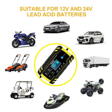 Carica l&#39;immagine nel visualizzatore di Gallery, NWOUIIAY Caricabatteria Auto di Carica 24V 8A 12V 4A 24*13*6.5, Giallo e nero - Ilgrandebazar