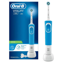 Carica l'immagine nel visualizzatore di Gallery, Oral-B Vitality 100 Spazzolino Elettrico Ricaricabile, 1 Manico Blu, 1 Testina di Ricambio CrossAction Blu Ricambio CrossAction