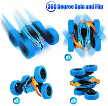 Carica l&#39;immagine nel visualizzatore di Gallery, ThinkMax Stunt Car Radiocomandata, 2.4 GHz Macchina Telecomandata, 4WD Double-Sided RC Auto Telecomando Rotazione 360 (Blu)