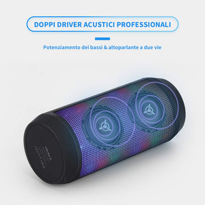 Cassa Bluetooth Altoparlante Speaker Portatili Stereo Hi-Fi 1800mAh, Nero - Ilgrandebazar