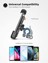 Carica l'immagine nel visualizzatore di Gallery, Lamicall Supporto Telefono Bicicletta, Metallico Supporto Motociclo - Universale Manubrio Supporto Cellulare per Phone 11 Pro, Xs Max, XR, X, 8, 7, 6S, Samsung S10 S9 S8, 4.7-6.8 Pollici Smartphones