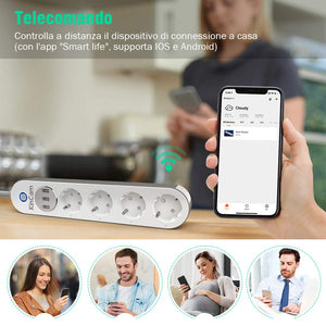 KinCam Multipresa Ciabatta Elettrica WiFi, Smart #1 Wifi Prese - Ilgrandebazar