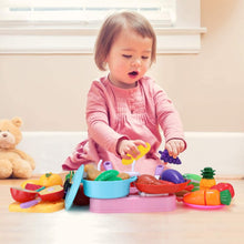 Carica l&#39;immagine nel visualizzatore di Gallery, joylink Taglio Frutta e Finti Alimenti, 42pcs Cucina Cibo Giocattoli Accessori da Cucina Giocattoli di Plastica per Tagliare Verdure Frutta Giocattolo Educativo Bambini 3+ Anni