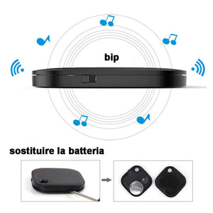 Key Finder, cercatore Chiave Portachiavi Wireless con 4 riceventi, Pet Black - Ilgrandebazar