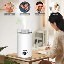 Carica l&#39;immagine nel visualizzatore di Gallery, Umidificatore Ambienti ad Ultrasuoni Capacità 3L Diffusore di Olio Essenziali Display LED Timer 12h Riempimento dall’Alto Due Bocchette Emissione Vapore ELEHOT