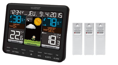 La Crosse Technology - WS6825 - Stazione Meteo - Nero Noir avec 3 sondes - Ilgrandebazar