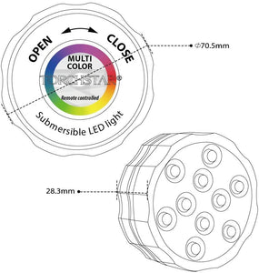 Sommergibile Luce LED RGB, ALED LIGHT Luci Piscina Impermeabile LED Luci Subacquee con Telecomandi Laghetto di Notte Luci Decorazione per Piscina Festa Cerimonia Nuziale Halloween Partito Fish Tank