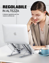 Carica l&#39;immagine nel visualizzatore di Gallery, Babacom Supporto PC Portatile, 9-Levels Regolabile Raffreddamento Supporto Laptop, Alluminio Ventilato Porta PC, Leggero Notebook Riser Compatibile con MacBook PRO Air, Altri 10-15,6” Laptop