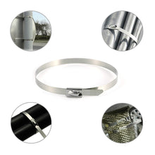 Carica l&#39;immagine nel visualizzatore di Gallery, ANZESER in acciaio inox Fascette 4.6 * 300mm dello scarico Involucro Coated... - Ilgrandebazar